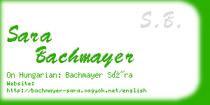 sara bachmayer business card